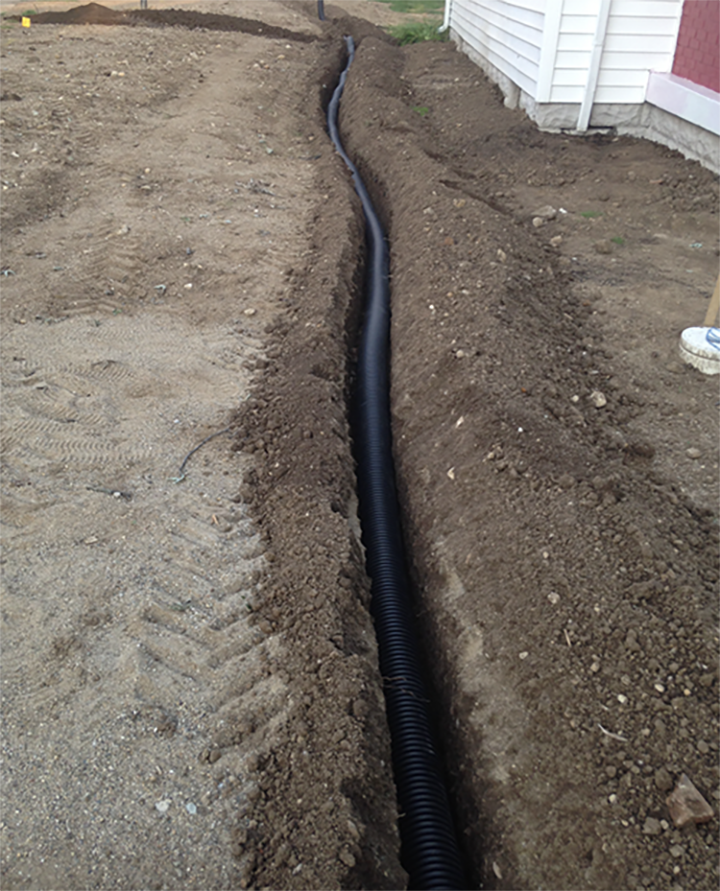 French Drain in Yard Installation Image