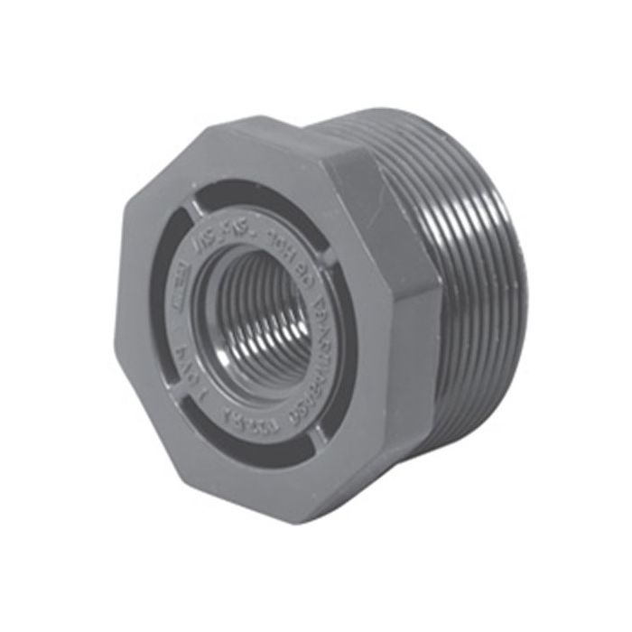 RING NEW SCH 80 PVC 2" x 1" REDUCING BUSHING SOCKET CONNECT GREY NEW PVC 