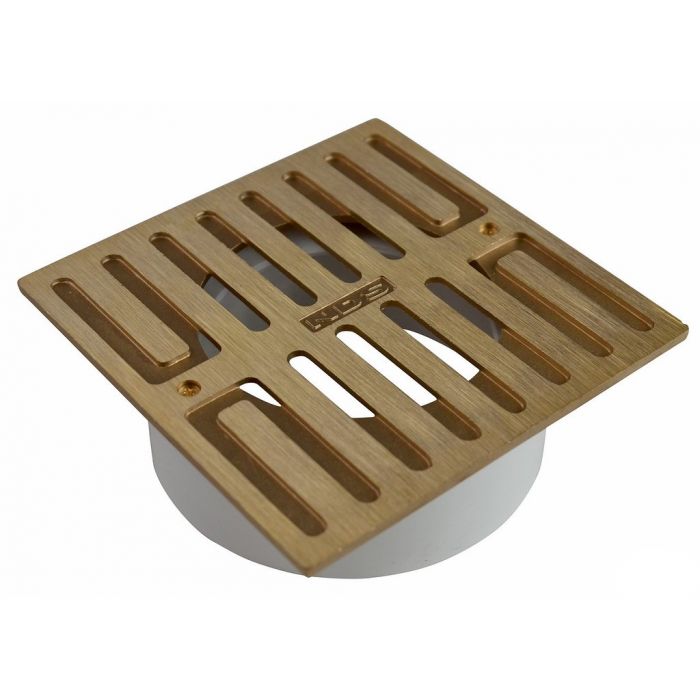 Tempo Flat Brass Grate w/ PVC Collar-Size:3 inch