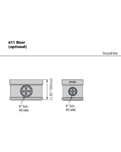 ACO Drain 91110 Series 611 Polymer Concrete Catch Basin Riser