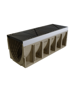 ACO KlassikDrain KS3-37 Sloped Trench Drain Channel - Grade 304 Stainless Steel Rail - 1 Meter