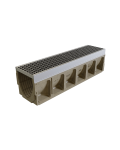 ACO KlassikDrain K2-3 Sloped Trench Drain Channel - Galvanized Steel Rail - 1 Meter