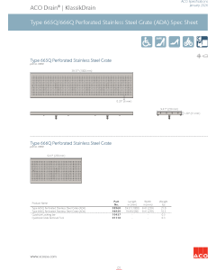 ACO KlassikDrain 98960 Type 665Q Perforated Grade 304 Stainless Steel Grate