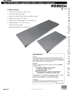ACO KlassikDrain 98975 Type 847Q Longitudinal Grade 304 Stainless Steel (ADA) Grate