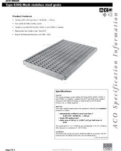 ACO KlassikDrain 16006 Type 830Q Mesh Grade 304 Stainless Steel Grate