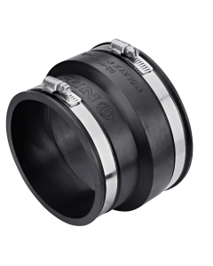 Flexible Elastomeric PVC Coupling for 4" Clay Pipe x 4" CI/PVC