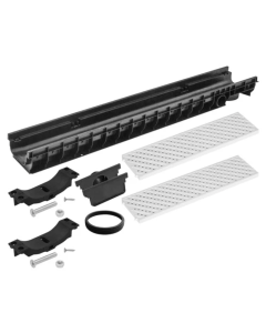 Josam TD-130 Shallow Lite Line Channel Drain Kit - Perforated Grate (Load Class A)