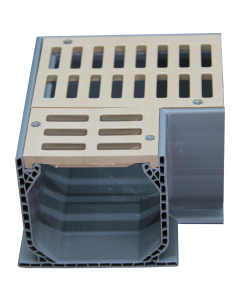 NDS Mini Channel Fabricated 90-Degree Elbow With Grate - Sand