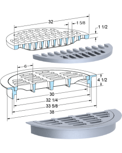 US Foundry 1011-5624 Round Inlet Frame & Grate (30" Clear Opening)