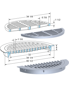 US Foundry 1065-5665 Round Inlet Frame & Grate (32" Clear Opening)