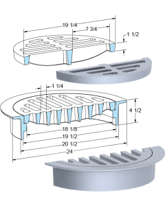 US Foundry 1074-5621 Round Inlet Frame & Grate (18-1/8" Clear Opening)