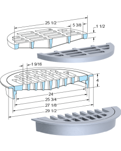 US Foundry 1116-5609 Round Inlet Frame & Grate (24" Clear Opening)