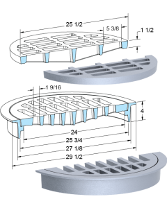 US Foundry 1117-5609 Round Inlet Frame & Grate (24" Clear Opening)