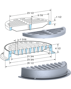 US Foundry 112-5619 Round Inlet Frame & Grate (21-3/4" Clear Opening)