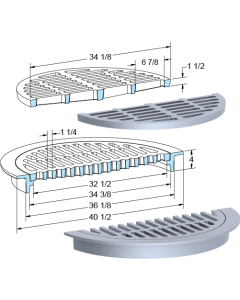 US Foundry 1120-5665 Round Inlet Frame & Grate (32-1/4" Clear Opening)