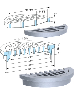 US Foundry 1125-5640 Round Inlet Frame & Grate (21" Clear Opening)