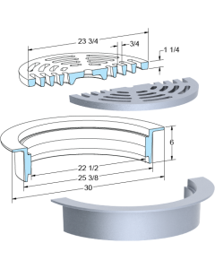 US Foundry 1130-5645 Round Inlet Frame & Grate (22-1/2" Clear Opening)