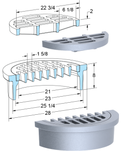 US Foundry 1155-5640 Round Inlet Frame & Grate (21" Clear Opening)