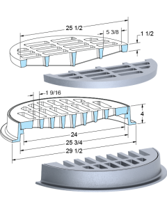 US Foundry 117-5609 Round Inlet Frame & Grate (24" Clear Opening)