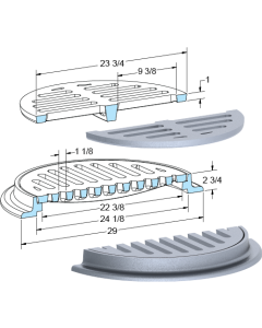 US Foundry 118-5650 Round Inlet Frame & Grate (22-3/8" Clear Opening)