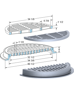 US Foundry 120-5665 Round Inlet Frame & Grate (32-1/2" Clear Opening)