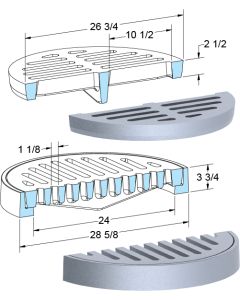 US Foundry 1217-5655 Round Inlet Frame & Grate (24" Clear Opening)