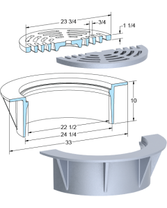 US Foundry 1230-5645 Round Inlet Frame & Grate (22-1/2" Clear Opening)