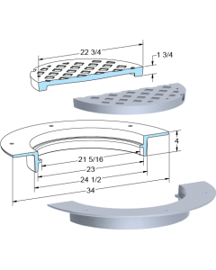 US Foundry 1234 Round Manhole Frame (21-5/16" Clear Opening)