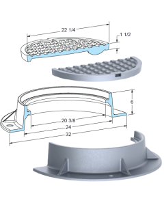 US Foundry 125 Round Manhole Frame (20-3/8" Clear Opening)