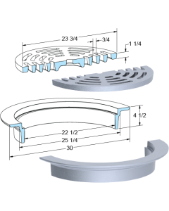US Foundry 1265-5645 Round Inlet Frame & Grate (22-1/2" Clear Opening)