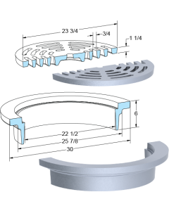 US Foundry 1266-5645 Round Inlet Frame & Grate (22-1/2" Clear Opening)