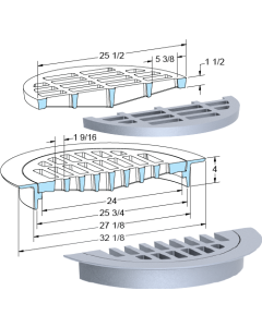 US Foundry 1272-5609 Round Inlet Frame & Grate (24" Clear Opening)