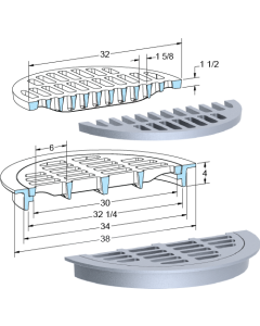 US Foundry 1273-5624 Round Inlet Frame & Grate (30" Clear Opening)