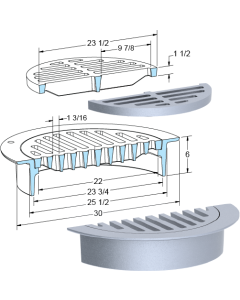 US Foundry 1274-5619 Round Inlet Frame & Grate (22" Clear Opening)