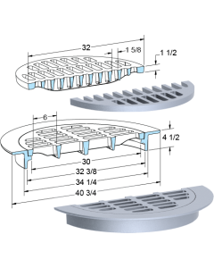US Foundry 1275-5624 Round Inlet Frame & Grate (30" Clear Opening)