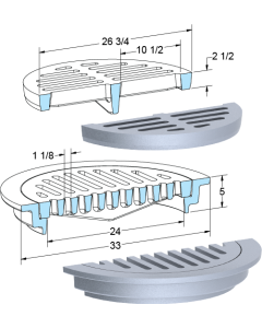 US Foundry 1290-5655 Round Inlet Frame & Grate (24" Clear Opening)
