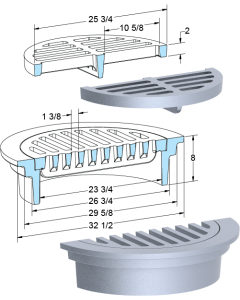 US Foundry 1295-5635 Round Inlet Frame & Grate (23.75" Clear Opening)