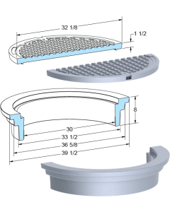 US Foundry 1305 Round Manhole Frame (30" Clear Opening)