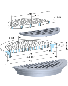 US Foundry 1310-5681 Round Inlet Frame & Grate (35" Clear Opening)
