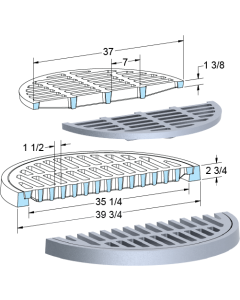 US Foundry 1340-5681 Round Inlet Frame & Grate (35-1/4" Clear Opening)