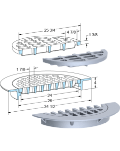 US Foundry 1344-5618 Round Inlet Frame & Grate (24" Clear Opening)