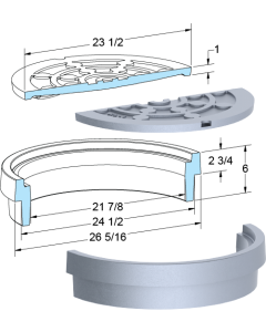 US Foundry 1345 Round Manhole Frame (21-7/8" Clear Opening)