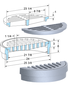 US Foundry 1346-5685 Round Inlet Frame & Grate (21-7/8" Clear Opening)
