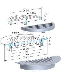 US Foundry 1726-5635 Round Inlet Frame & Grate (23-3/4" Clear Opening)