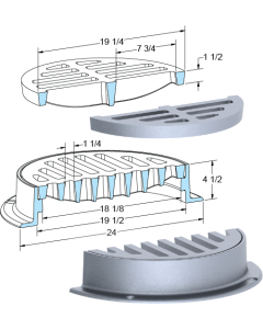 US Foundry 174-5621 Round Inlet Frame & Grate (18-1/8" Clear Opening)