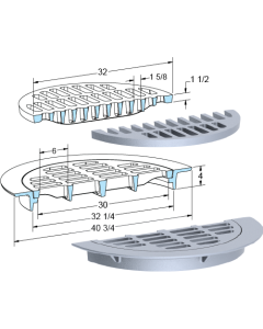 US Foundry 1760-5624 Round Inlet Frame & Grate (30" Clear Opening)