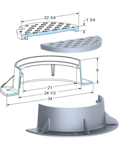 US Foundry 192 Round Manhole Frame (21" Clear Opening)