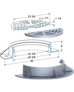 US Foundry 195-5645 Round Inlet Frame & Grate (22-3/8" Clear Opening)