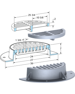 US Foundry 225-5635 Round Inlet Frame & Grate (24" Clear Opening)