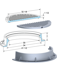 US Foundry 230 Round Manhole Frame (30" Clear Opening)